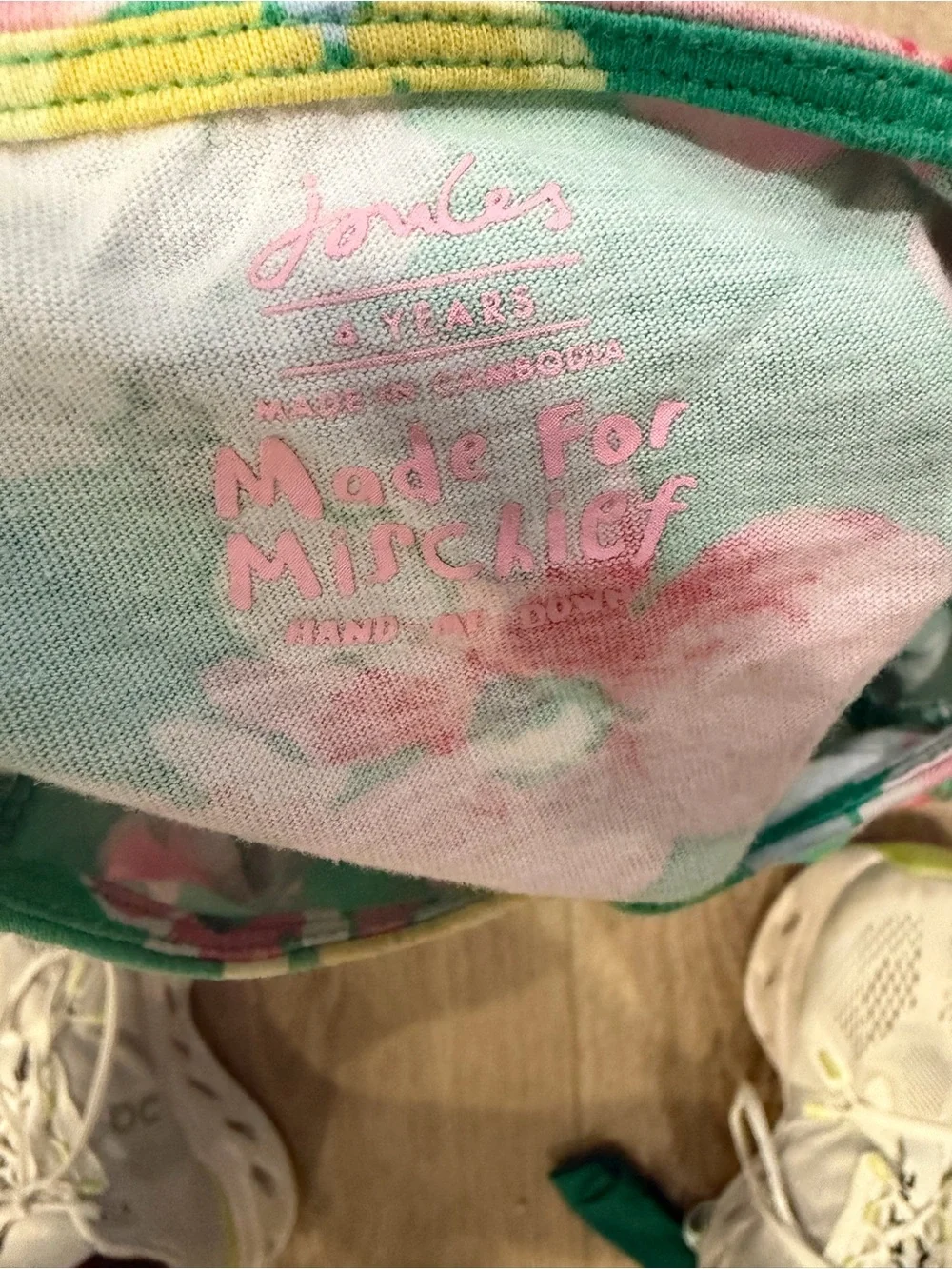 Joules Bright Green Floral Short Sleeve Play Dress